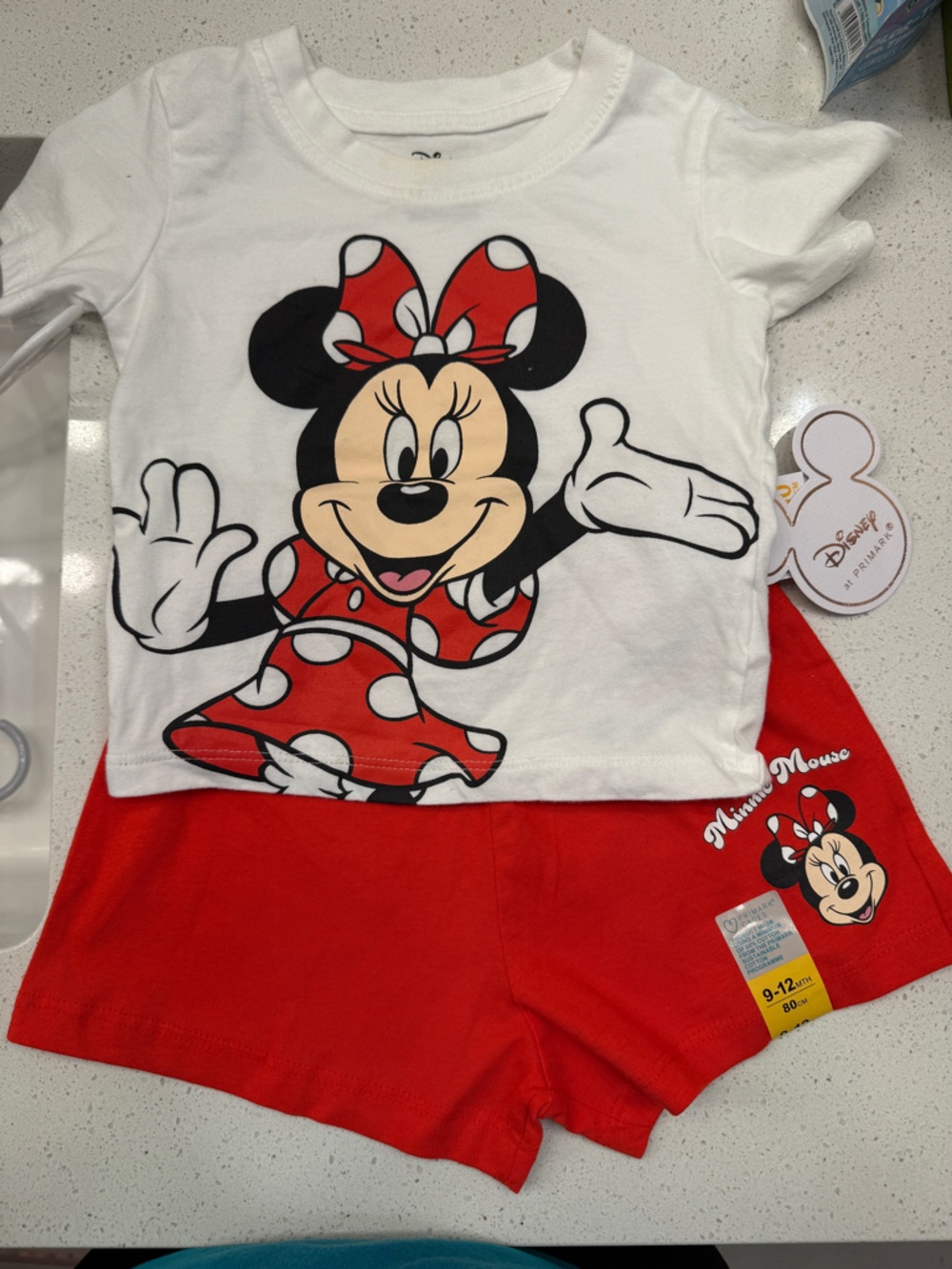 Primark Disney Minnie Mouse White Tee with Red Outfit